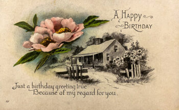 A Happy Birthday Vintage Postcard from 1917_Front