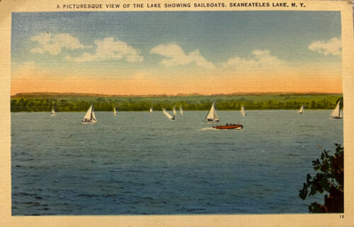 Skaneatles Lake, New York Vintage Postcard 1941_Front