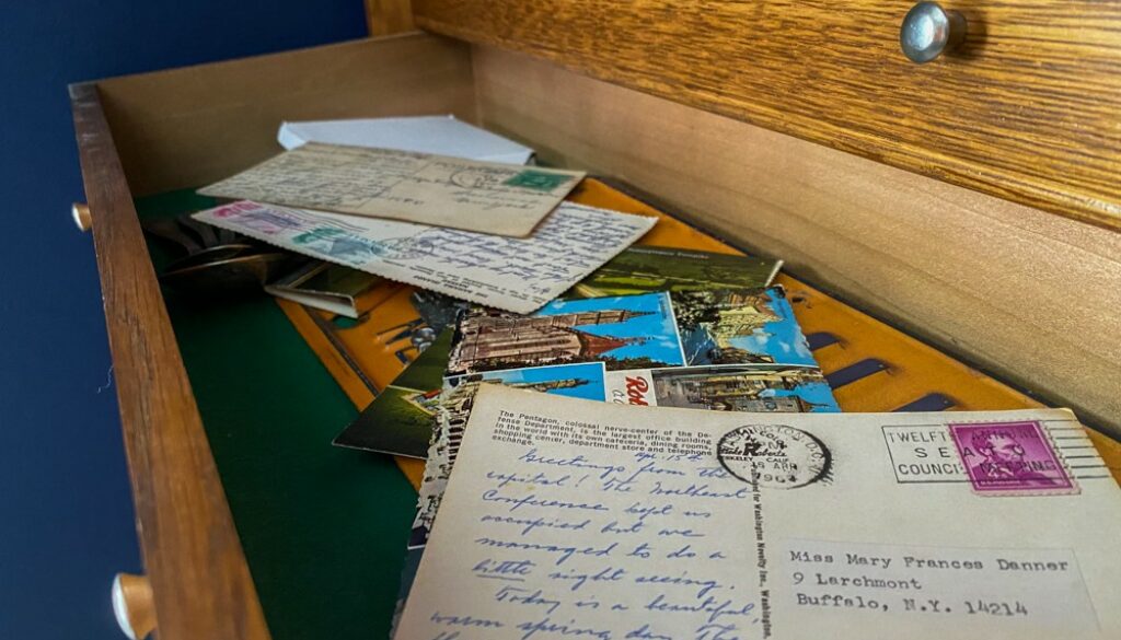 Vintage Postcards in Drawer