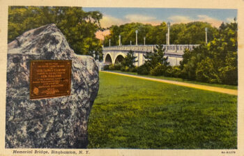 Memorial Bridge Binghamton NY 1948 Postcard_Front