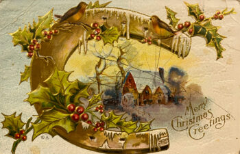 Merry Christmas Greetings Vintage postcard_Front