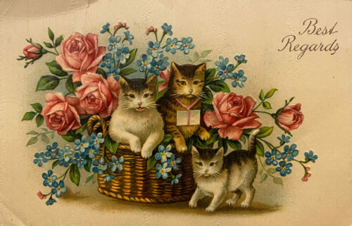 Vintage Best Regards Postcard 1910_Back